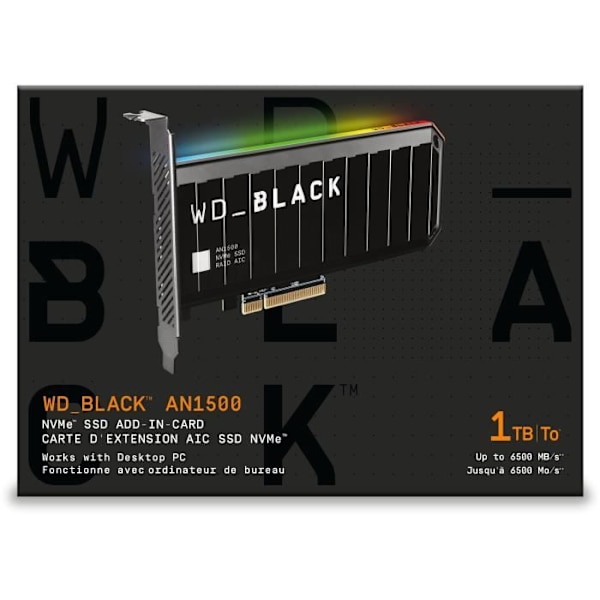 WD Black ™ - Internt SSD-drev - AN1500 - 1TB - M.2 NVMe (WDS100T1X0L)