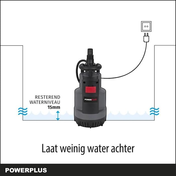Powerplus Sähkökäyttöinen Vedepumppu POWEW67920 - 750 W Uppopumppu, Maksimilämpötila 35°C ja Virtaama 12.500 l/h grå