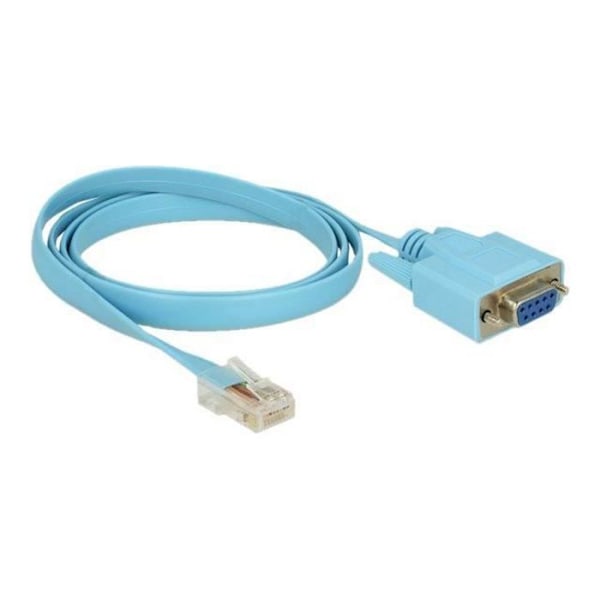 DeLOCK-sovitin RS-232 DB9 naaras > 1 x sarja RS-232 RJ45 uros Sarjakaapeli DB-9 (F) ruuvattava RJ-45:lle (M) 1 m sininen