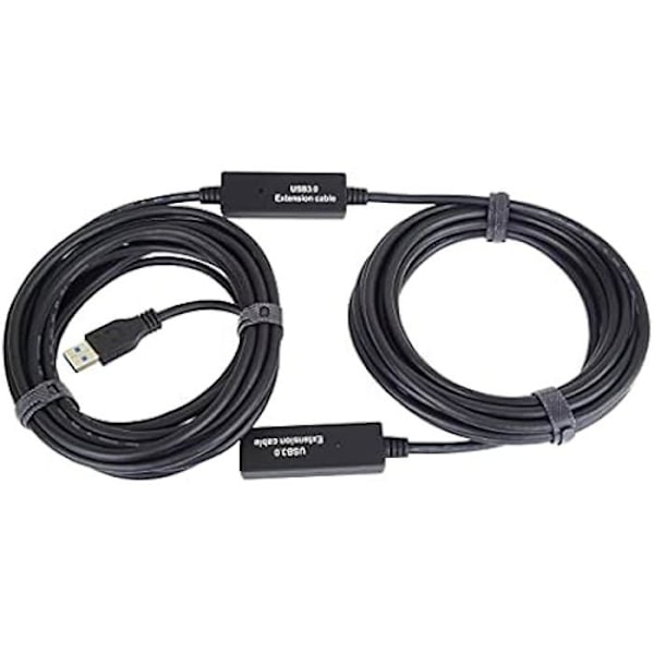 USB Extension Cable - PREMIUMCORD - 10 m - USB 3.2 Super Speed - Active Repeater - Black