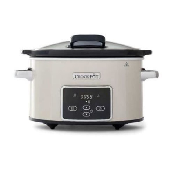 Slow cooker - Crock-Pot - 3,5 L - Grå og krom - Programmerbar - Hold varm funktion Grå och Chrome