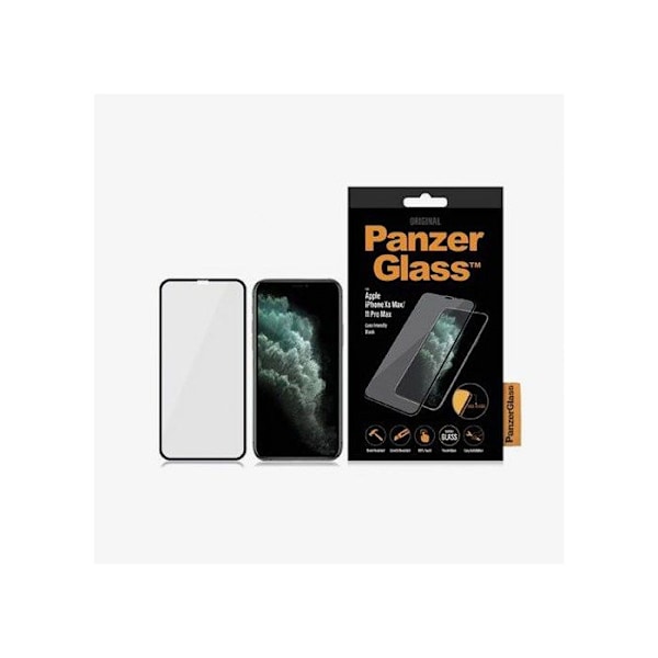 Skærmbeskyttelse - PANZERGLASS - Apple iPhone Xs Max/11 Pro Max - Sort - Hærdet glas - Antibakteriel sort