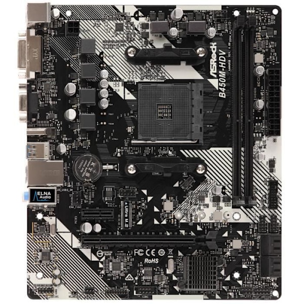 ASRock B450M-HDV R4.0, AMD B450 emolevy - Sockel AM4 0.000000 musta