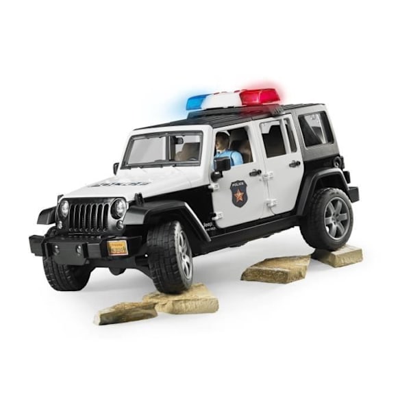 JEEP WRANGLER UNLIMITED RUBICON POLICE - BRUDER - Poliisi ja ääni- ja valomoduuli - Mittakaava 1:16