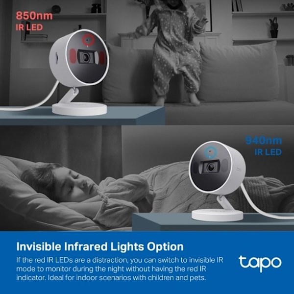 WiFi 2K 360° övervakningskamera - Tapo TP-Link C125 - Starlight-sensor, AI-detektion - Kompatibel med Alexa/Google Home