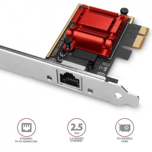 AXAGON PCEE-G25 PCIe-sovitin 2.5 Gigabit Ethernet, Realtek 8125 - RJ45 - 8595247906458