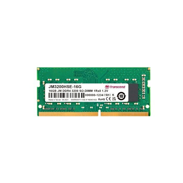 TRANSCEND JetRAM DDR4-hukommelse - 16 GB - SO DIMM 260 ben - 3200 MHz / PC4-25600 - CL22 - 1,2 V