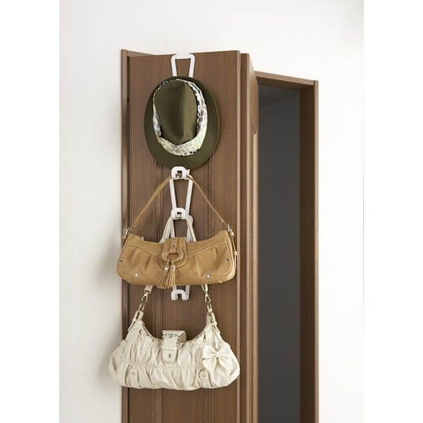Hvid håndtaskeholder 6 kroge - H77 cm
