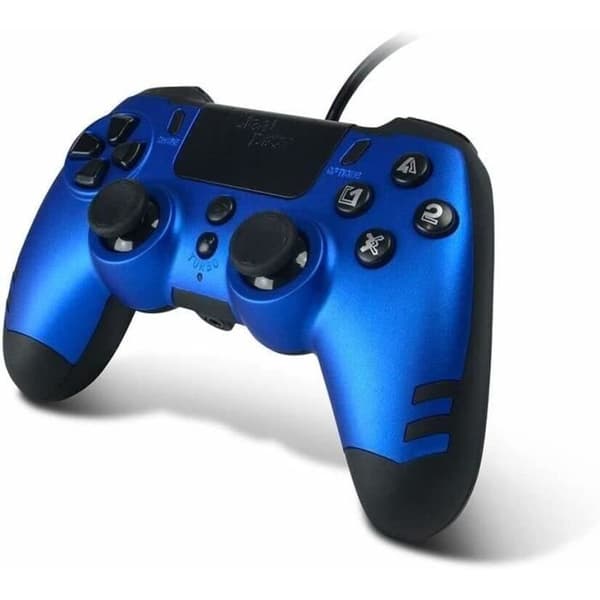 Spelkontroll - Steelplay - Slimpack - Trådad 3m - Kompatibel med PS4/PS3/PC - Dubbel vibration Blå