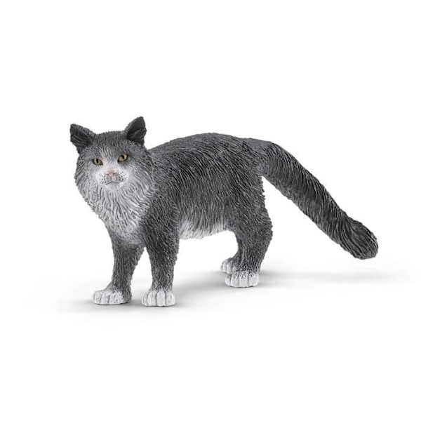 Maine Coon kattefigur - SCHLEICH Farm World 13893 - Stor og rolig med silkeblød pels kastanj