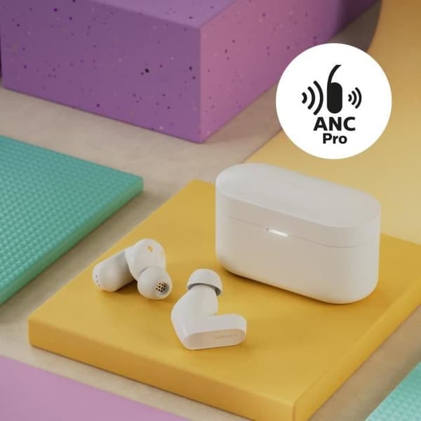 In-ear hörlurar - Philips - TAT3509WT - Trådlös - Brusreducering - Laddningsfodral för ficka Vit