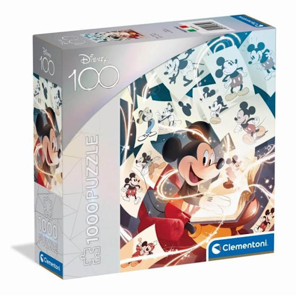 1000 palan palapeli - CLEMENTONI - Disney 100 vuotta: Mickey - Sarjakuvat ja sarjakuvat - Mixed - 1000 palaa