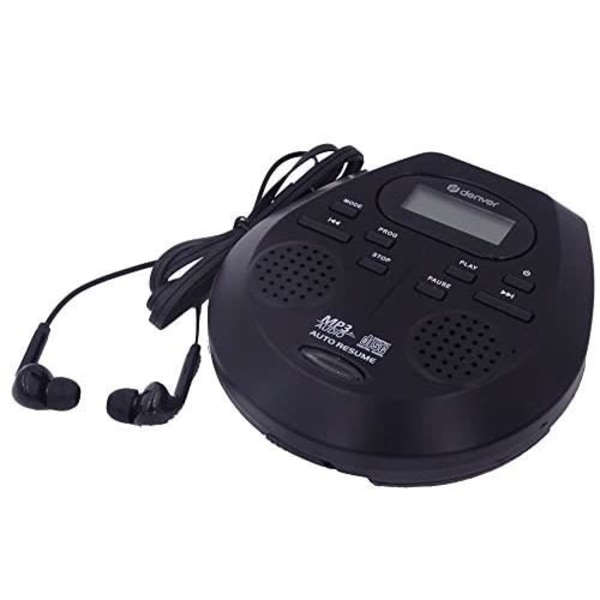 DENVER DMP-395B Bærbar CD-afspiller - Sort - CD/MP3-afspiller sort