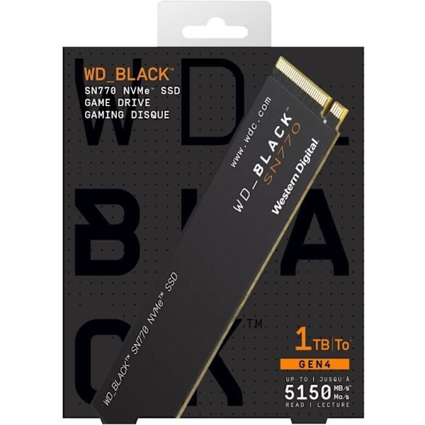 Sisäinen SSD - SN770 NVMe - WD_BLACK - 1 Tt - M.2 2280 - WDS100T3X0E