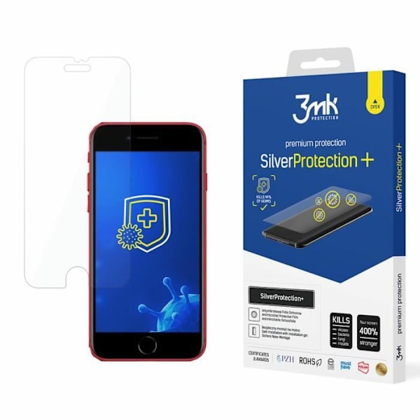 3MK Apple iPhone 7/8/SE 2020/2022 SilverProtection+ antimikrobiell skyddsfilm - transparent - TU