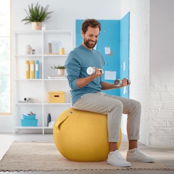Ergonomisk sittboll - 65 cm - Gul - Leitz Ergo Gul