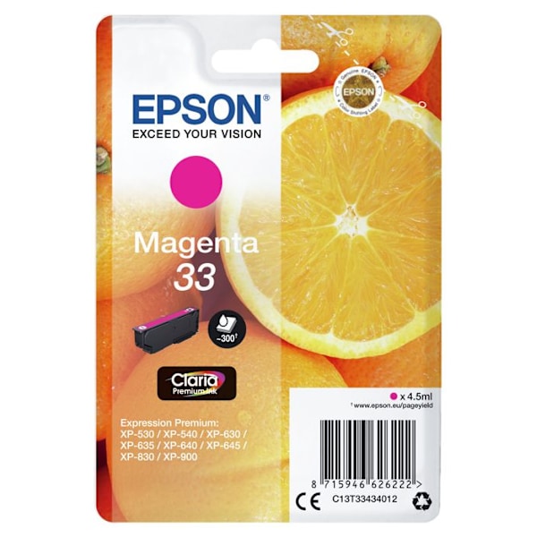 EPSON Original blækpatron 33 - 4,5 ml - Magenta