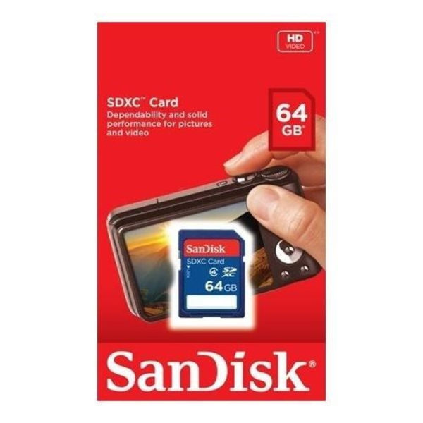 SANDISK 00114820 SDXC-muistikortti - "Standard" - 64 Gt - Cl.4