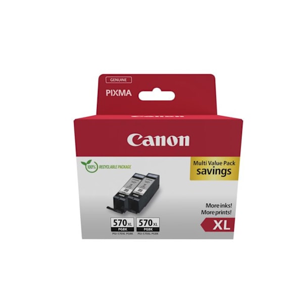 Pakkaus 2 XL CANON PGI-570XL BK - MUSTA tulostinpatruunaa
