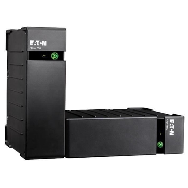 Inverter - EATON - Ellipse ECO 1600 USB FR - Off-line UPS - 1600VA (8 franske stik) - Overspændingsbeskytter - USB port - EL1600USBFR Sort