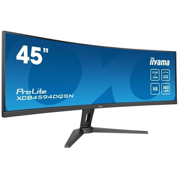 iiyama G-MASTER 45'LCD Kaareva väylä. UWQHD PC:n litteänäyttö 114,3 cm (45') 5120 x 1440 pikseliä Dual QHD LED Musta