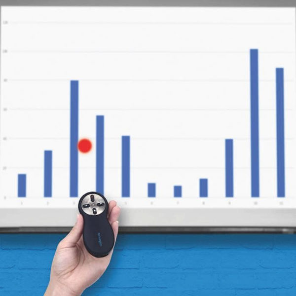 Kensington Wireless USB Presentation -kaukosäädin - Punainen laserosoitin - Yhteensopiva Windowsin ja macOS:n kanssa - 20 metrin kantama