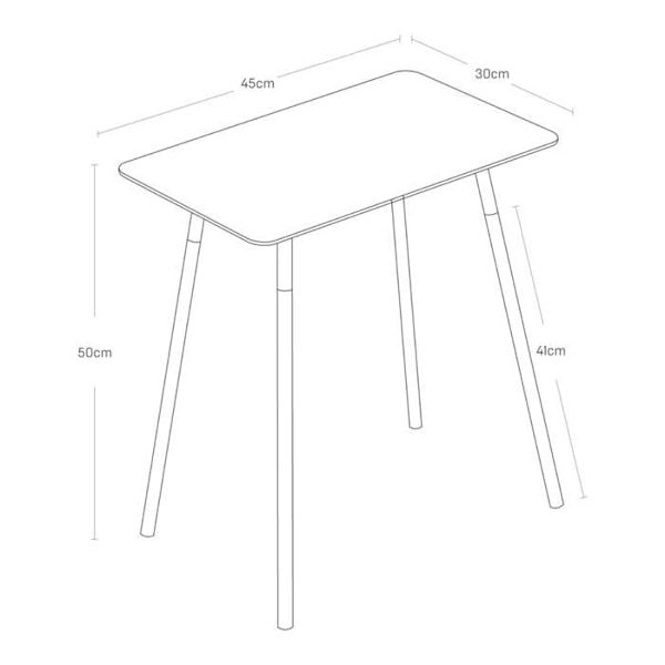 CALICOSY - Rekktangulær sidebord L45 cm - PLAIN - Sort-Sort
