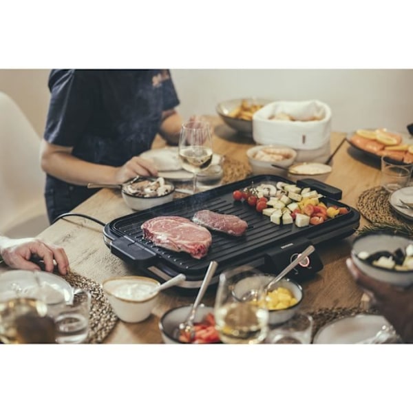 Plancha SEVERIN - PG8564 - Kypsennössä 50x30cm - Tarttumaton valurautapinta - Jopa 230°C - 2300W Sort/børstet rustfrit stål