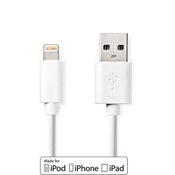 Nedis Lightning Kabel | CCGL39300WT10 | Vit