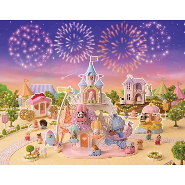 Magisk forlystelsespark - SYLVANIAN FAMILIES - 5645 - 4 magiske universer - 30 babyer Flerfarvet