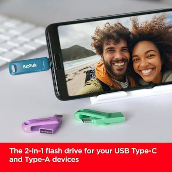 USB-minne - SANDISK - Ultra Dual Drive Go - 128 Go - USB Type-C och Type-A - Hastighet upp till 400 Mo/s