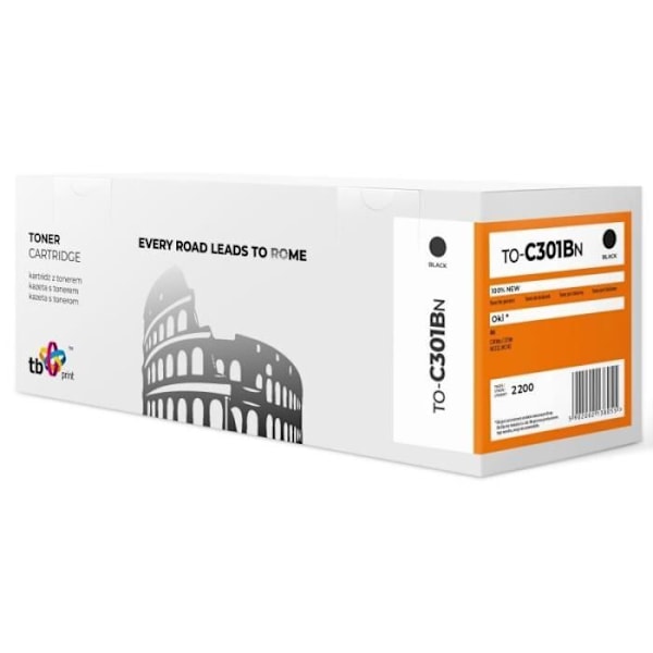 TB Print Toner for OKI C301 TO-C301BN BK 100 % uusi - 5902002138055