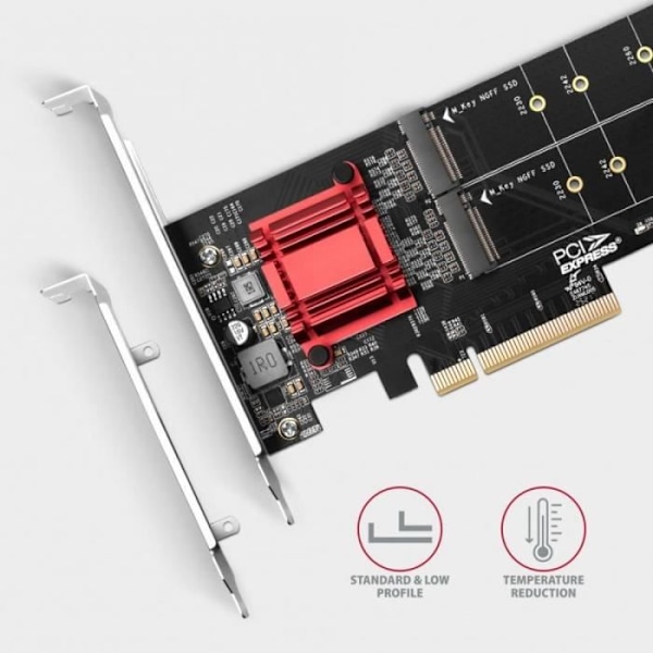 AXAGON PCEM2-ND PCIe-adapter til Zwei M.2 SSD'er - 8595247906717