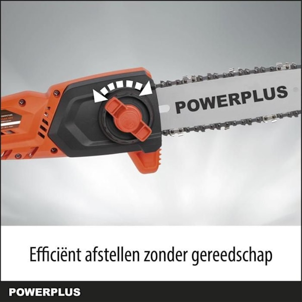 Powerplus Dual Power Teleskopisk Batteridrevet Kædesav POWDPG75385 - uden Batteri/oplader, 250 mm Guide, Automatisk Kædesmøring orange