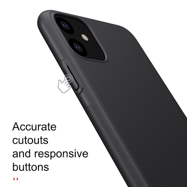 Kuori iPhone 11:lle - Nillkin - Super Frosted Shield - Vedenpitävä IP68 - Iskunkestävä - Kova sort