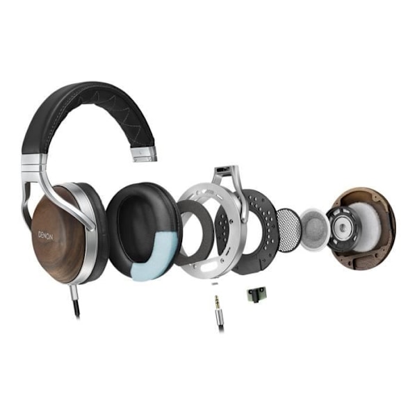 Denon AH-D7200 Täysikokoinen langallinen kuulokkeet 3,5 mm liitännällä musta, puu