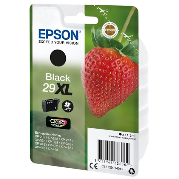 EPSON Strawberry mustepatruuna - Claria XL -muste - Musta - Epson Claria Home Ink - 11,3 ml - Mustesuihku - XL