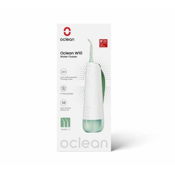 Brossette Oclean - W10 vihreä + 2 päätä - W10 huuhtelulaite + 2 vihreää suukappaletta