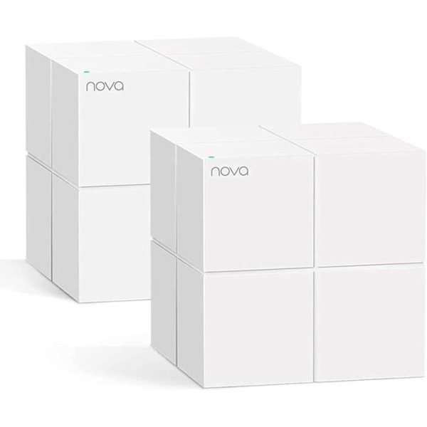 TENDA AC1200 Mesh System 350 m² Dækning, Udskift Powerline/Router/Repeater, WiFi Mesh Nem installation, Nova MW6-2 kuber Hvid