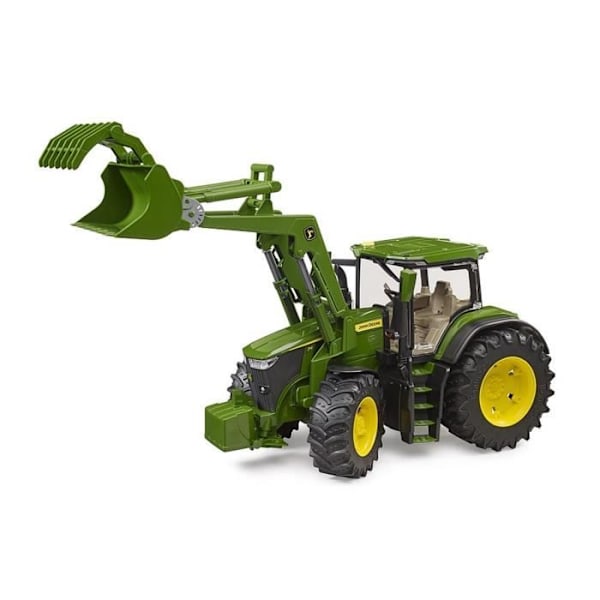 Traktori - BRUDER - John Deere 7R - Etukuormain - Mittakaava 1:16 - Todelliset yksityiskohdat