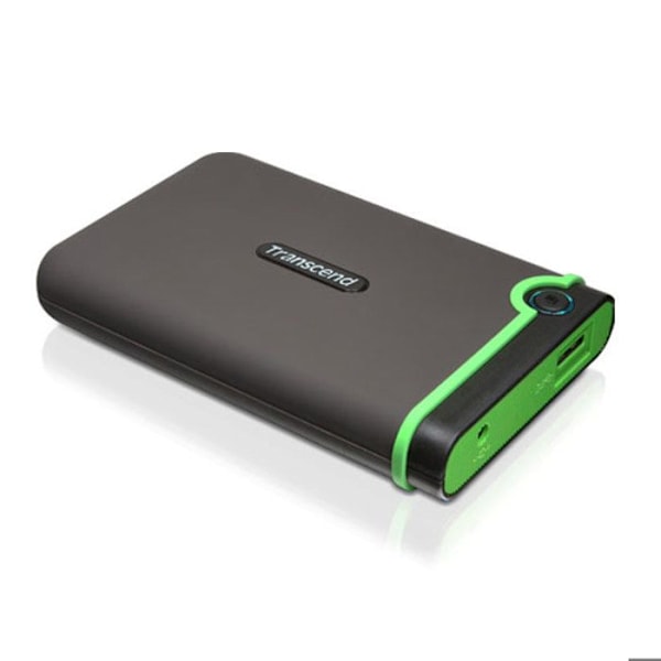 TRANSCEND StoreJet 25M3 ekstern harddisk - 1 TB - 2,5" - USB 3.1 Gen 1 - AES 256 bit - jerngrå