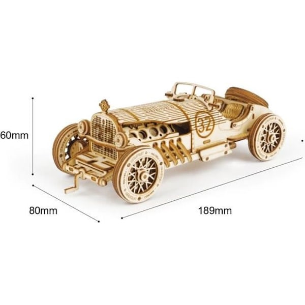 Puinen malli - Kilpa-auto - 220 kpl - ROBOTIME - Kokoamaan itse - Lapsi Flerfärgad