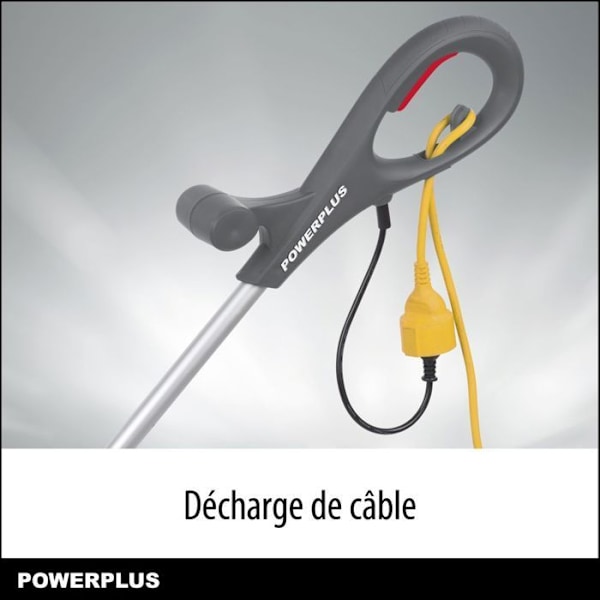 Powerplus Coupe-Bordure Elektrisk POWEG6015 - 300 W, 250 mm Ø, Haveværktøj, Græstrimmer til din Have Grå - Rød