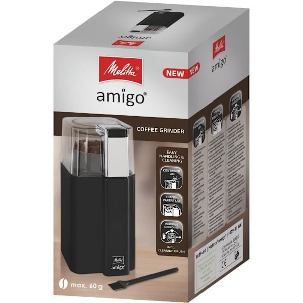 Kaffekværn - MELITTA - AMIGO® 1029-01 - 170 W - 8 til 10 kopper - Sort sort