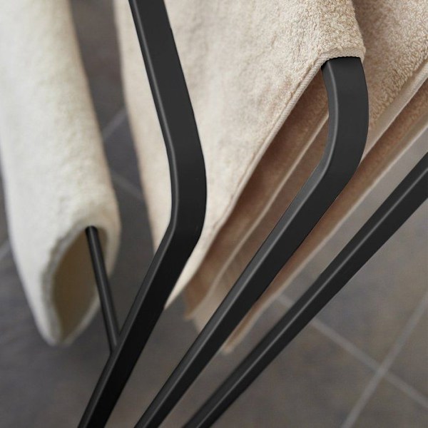 4-stangs håndklædeholder - L70 cm - 70 cm X 14 cm X 81 cm - CaliCosy Black