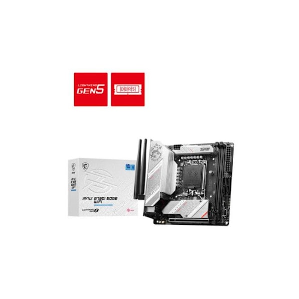 Bundkort - MSI - MPG B760I Edge Wifi - LGA 1700 - DDR5 op til 7200+ MHz - Integreret Wifi