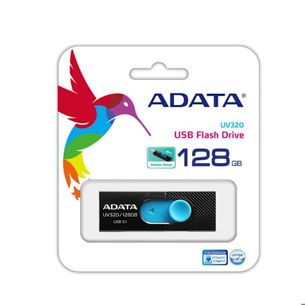 USB nøgle - ADATA UV320 - 128 GB - USB 3.1 - Sort-blå