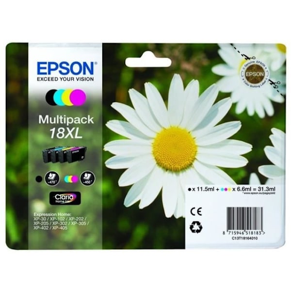 EPSON 18XL Multipack blækpatron - Pakke med 4 - XL - Sort, Gul, Cyan, Magenta