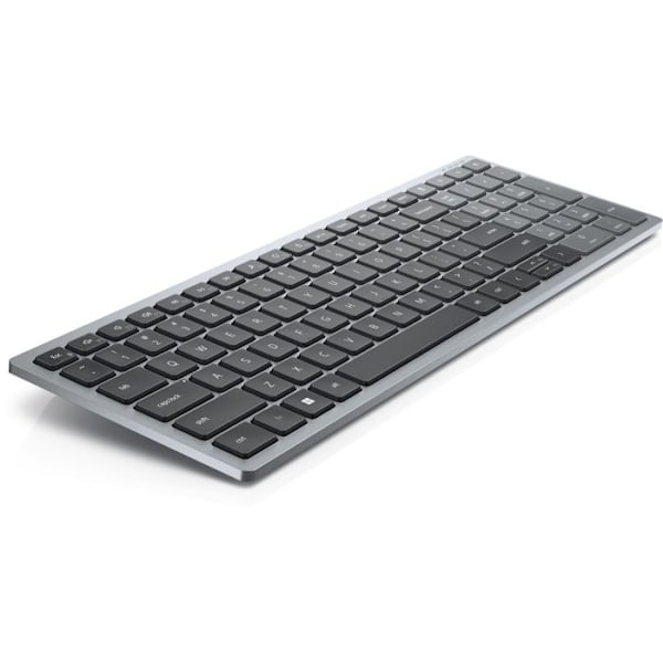 DELL KB740 trådlöst tangentbord - tyskt QWERTZ - grått, svart - RF + Bluetooth - 36 månaders batteritid
