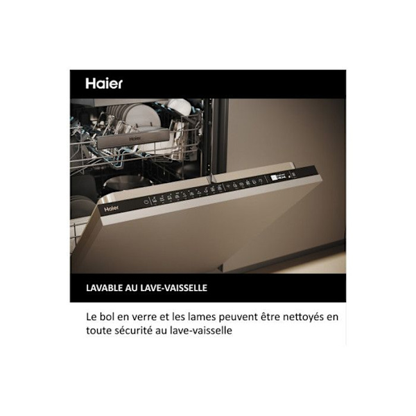 Hachoir - HAIER - HCH5B1 - 6 hastigheter - Glasbowl - 550 W